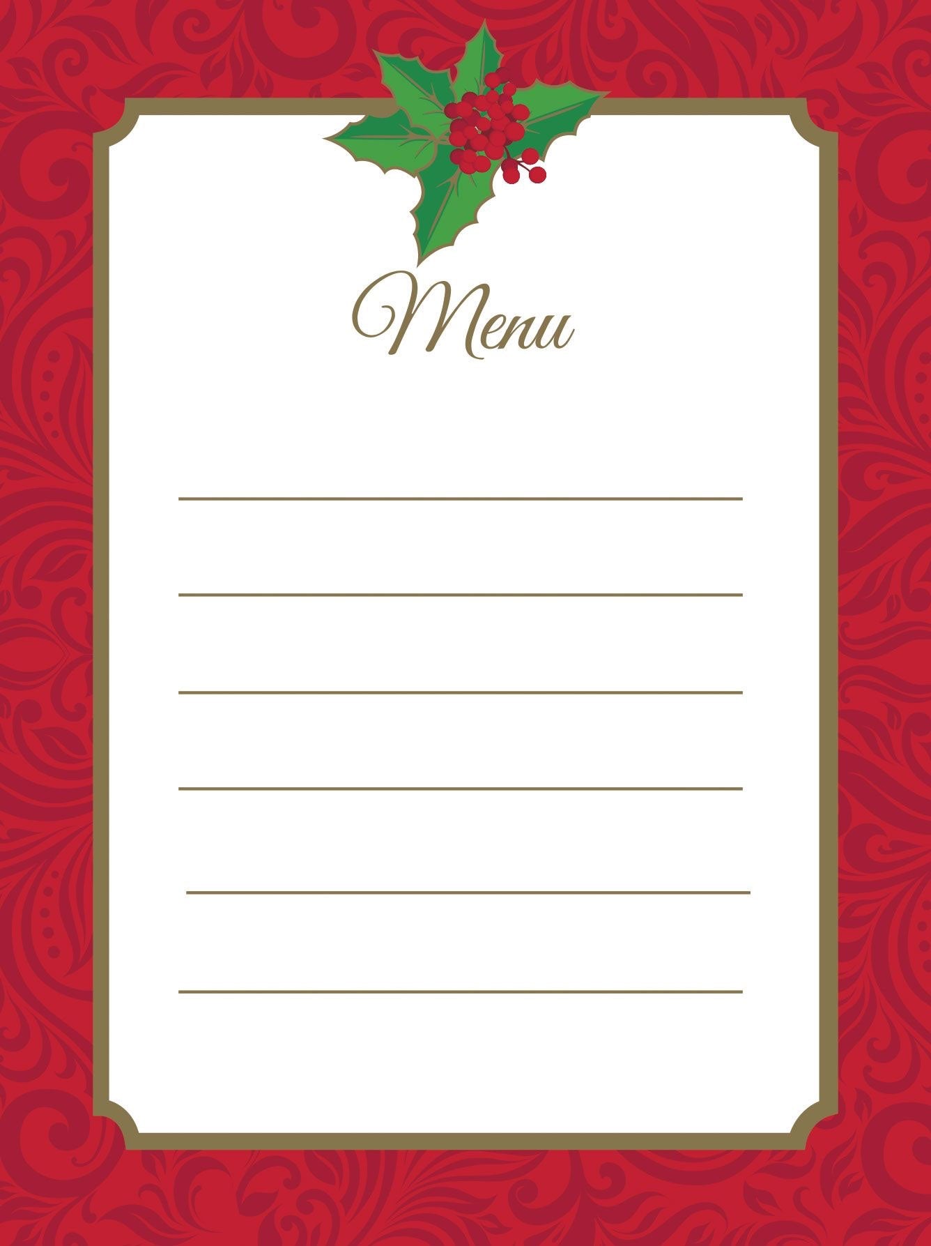 PSCD Menu Card 8 CT Christmas