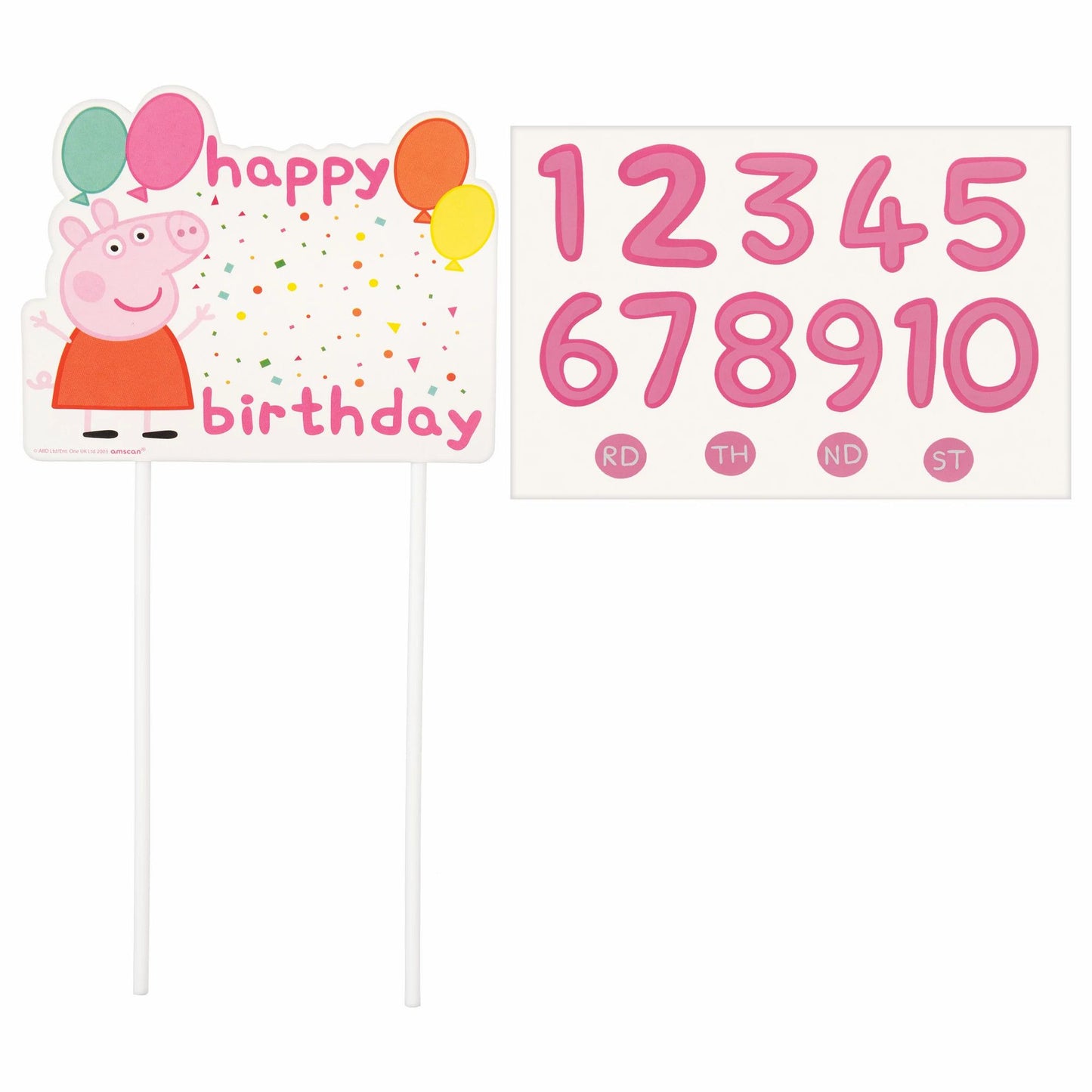 Peppa Pig Confetti Cake Pick