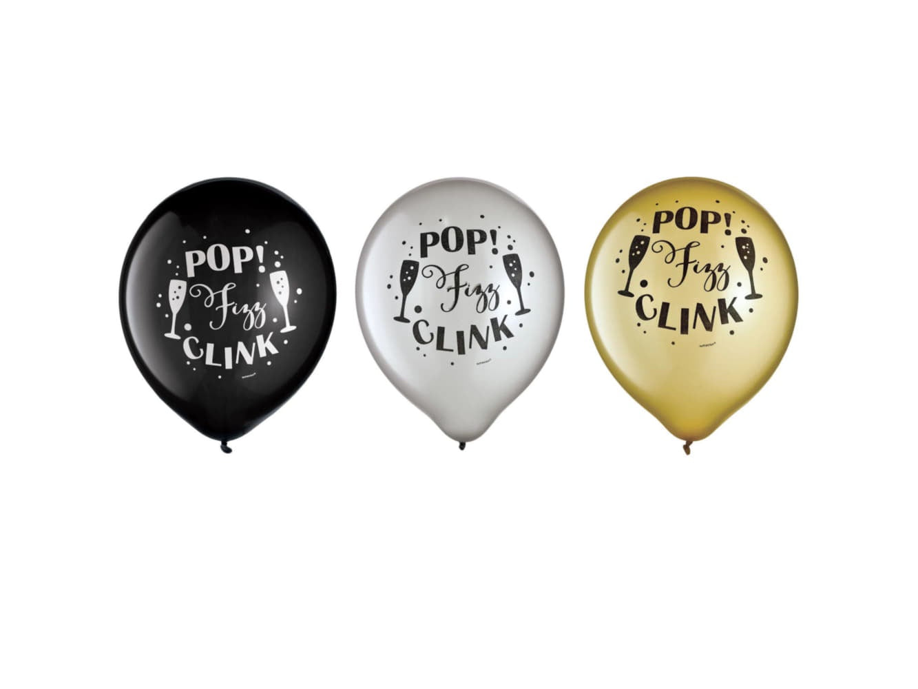 12-Inch Happy New Year Latex Balloons – 15 Pack