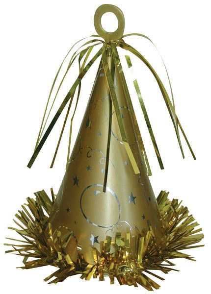 Gold Party Hat Balloon Weight, 6Oz