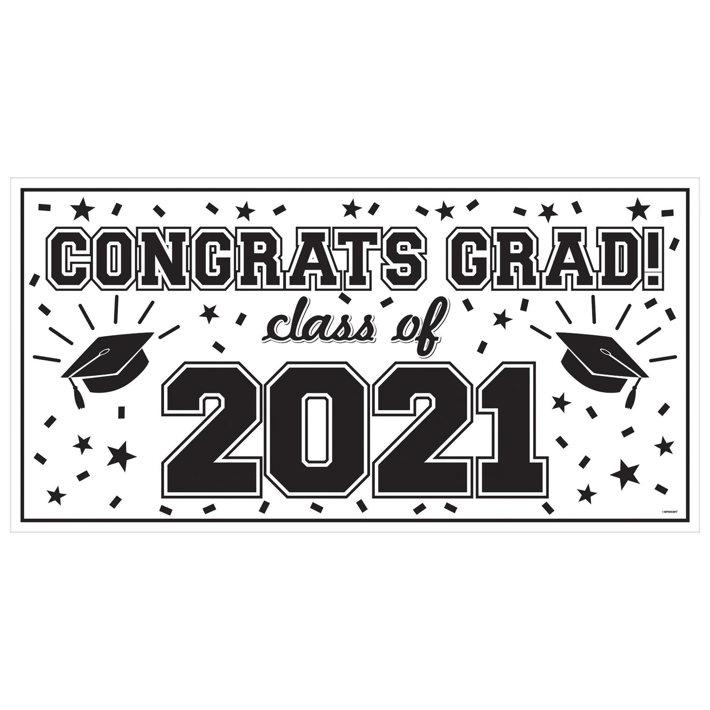 2021 Grad Large White/Black Banner