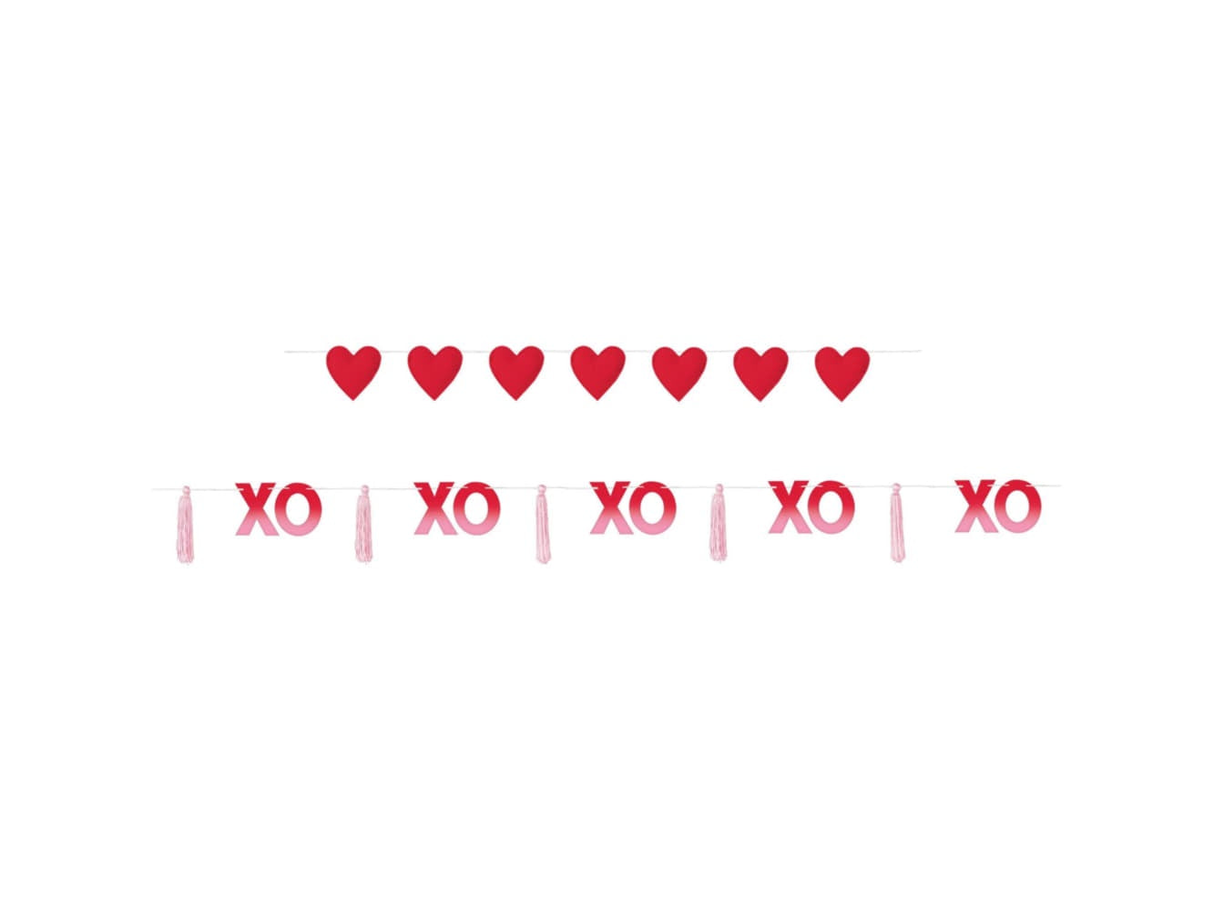Xoxo And Tassel Hearts Banner Set
