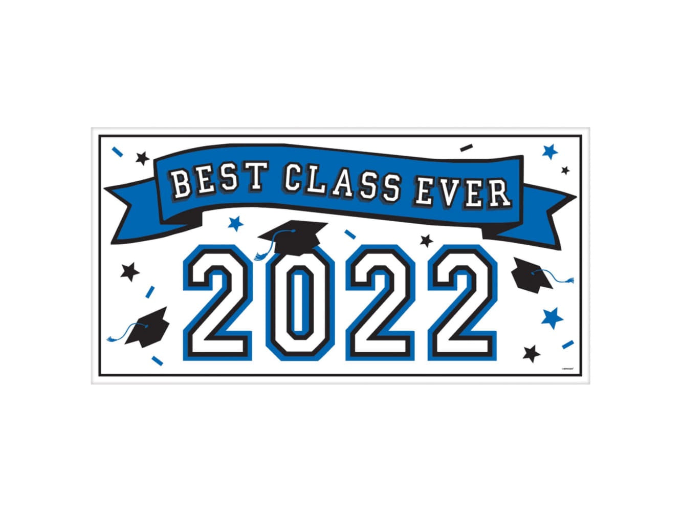 2022 Grad Large Horizontal Plastic Banner, 65" x 33 1/2"