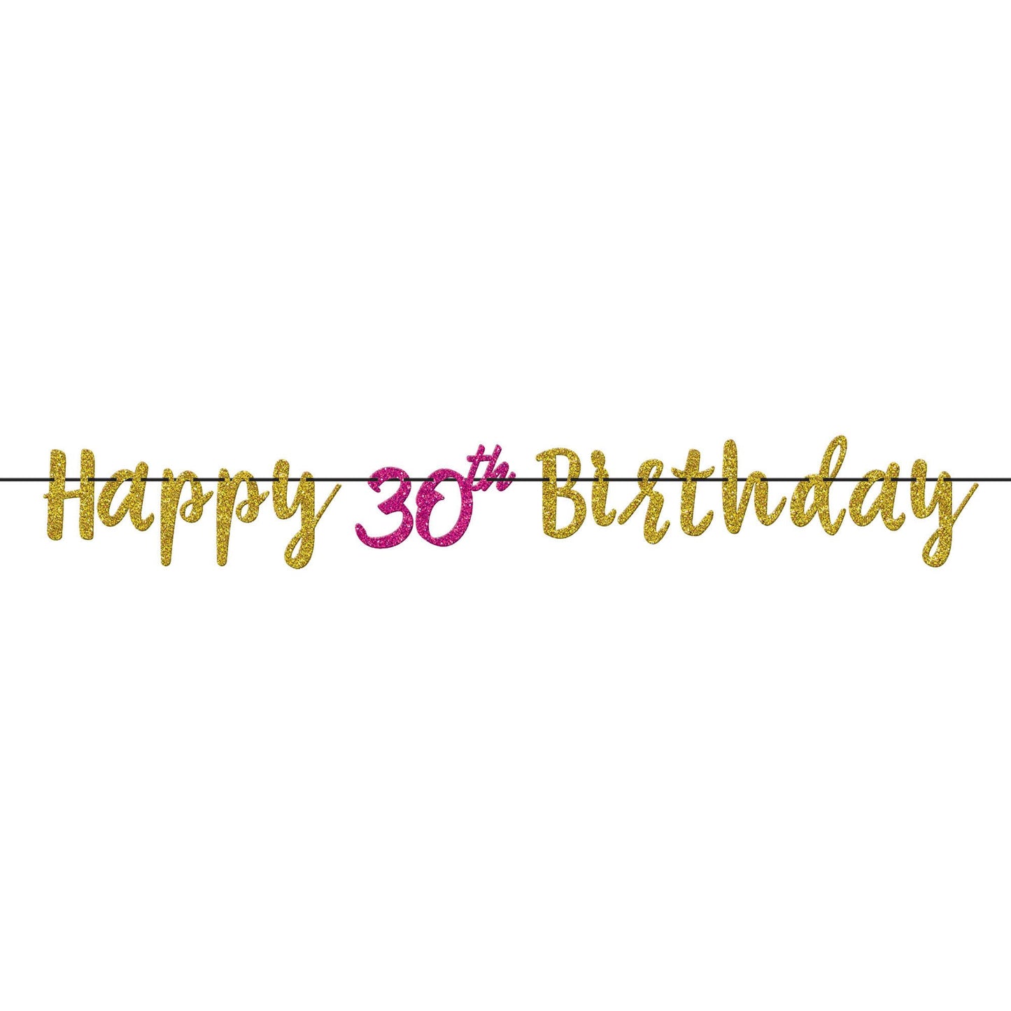 Pink And Gold Milestone 30 Glitter Letter Banner