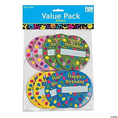 3" Birthday Name Buttons-Each