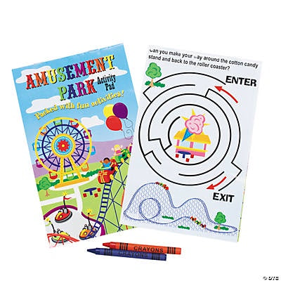Amusement Park Activity Pads With 2-Pack Crayons