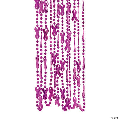 Purple Ribbon Beaded Necklaces
