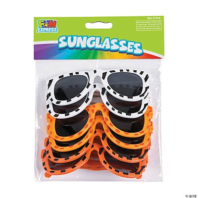 Animal Print Plastic Sunglasses (6Pc)