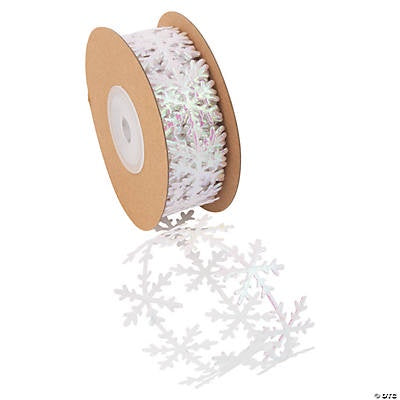 Iridescent Snowflake Die-Cut Ribbon - 1"