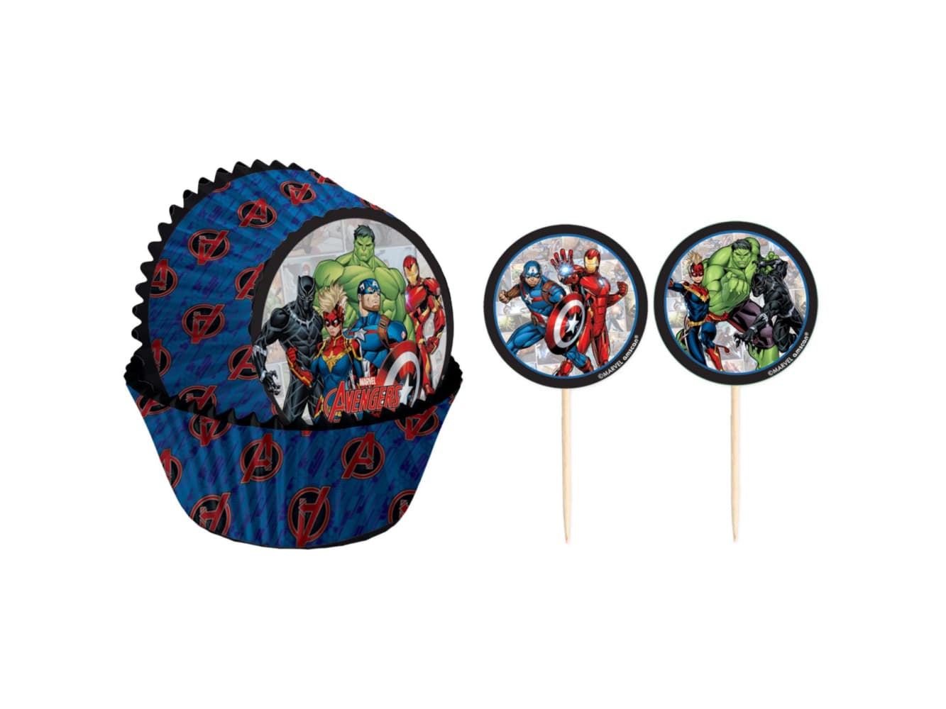 Marvel Avengers Cupcake Cases & Picks