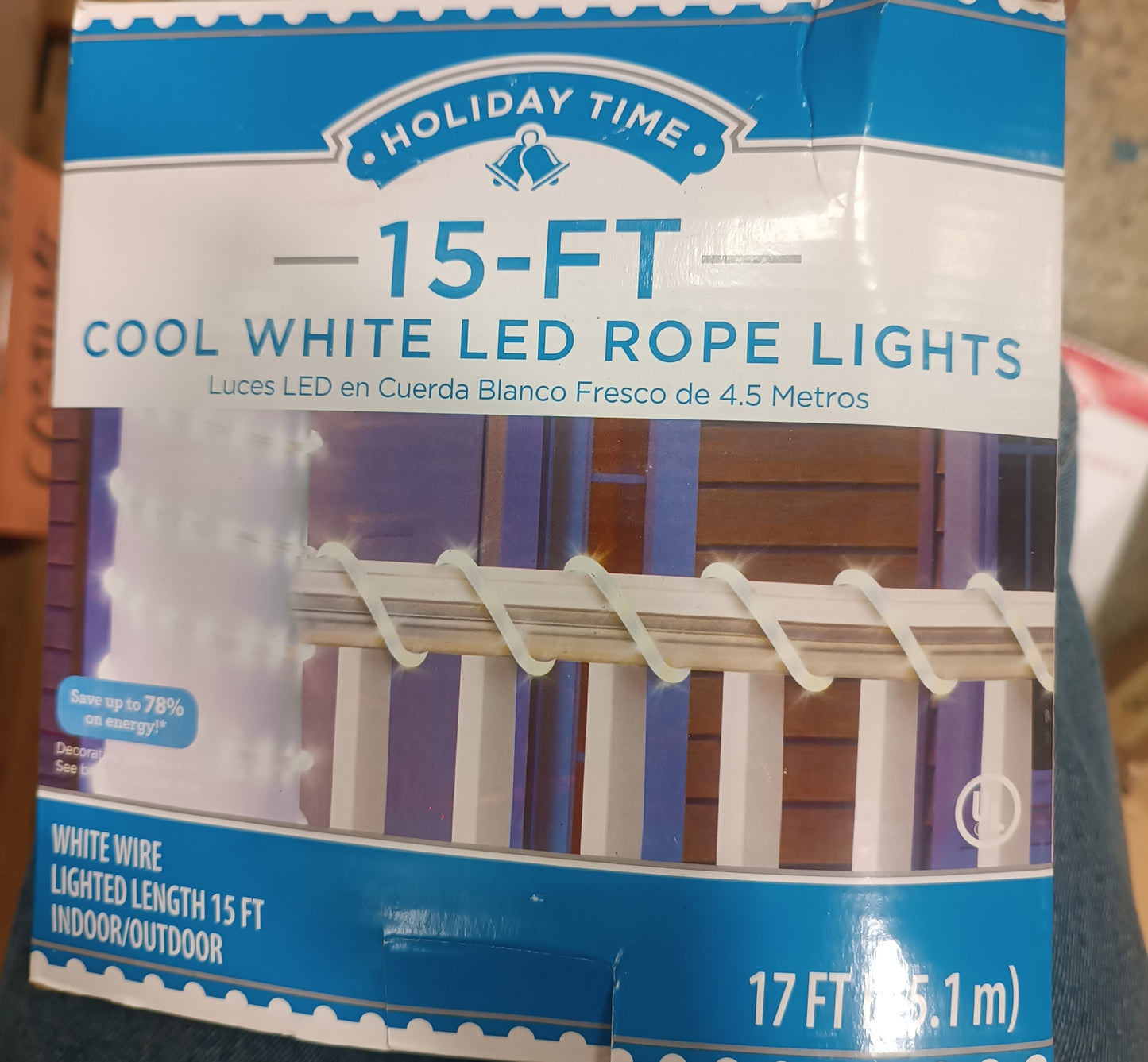 15 FT Cool White LED Rope Lights