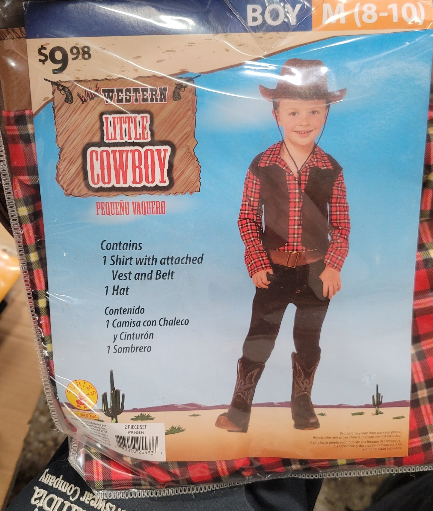 Wild western little cow boy Costume boy 8-10