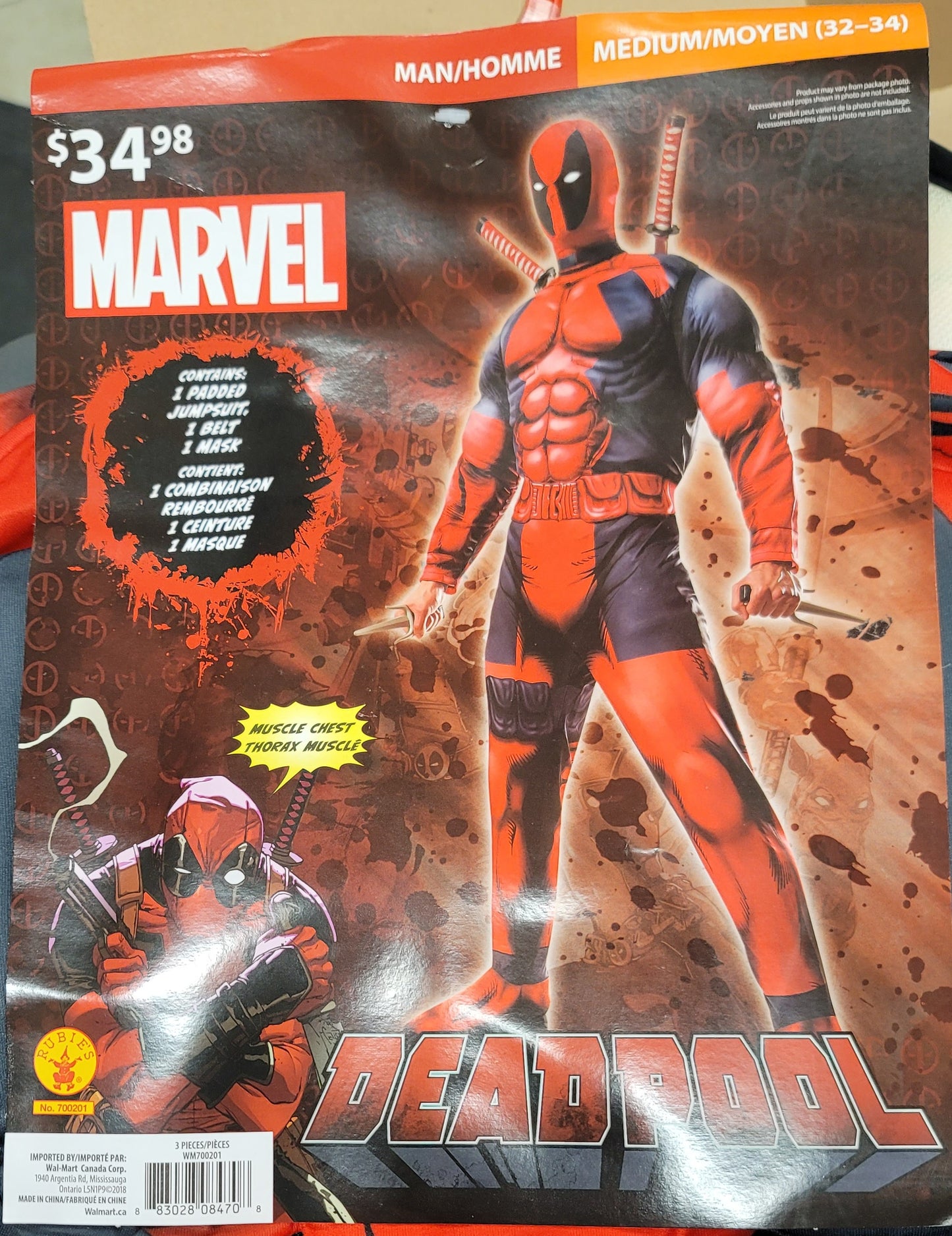 Marvel Deadpool Man medium 32-34