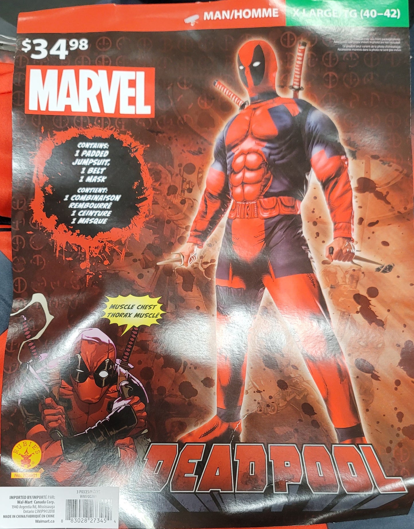 Marvel Deadpool X Large 40-42