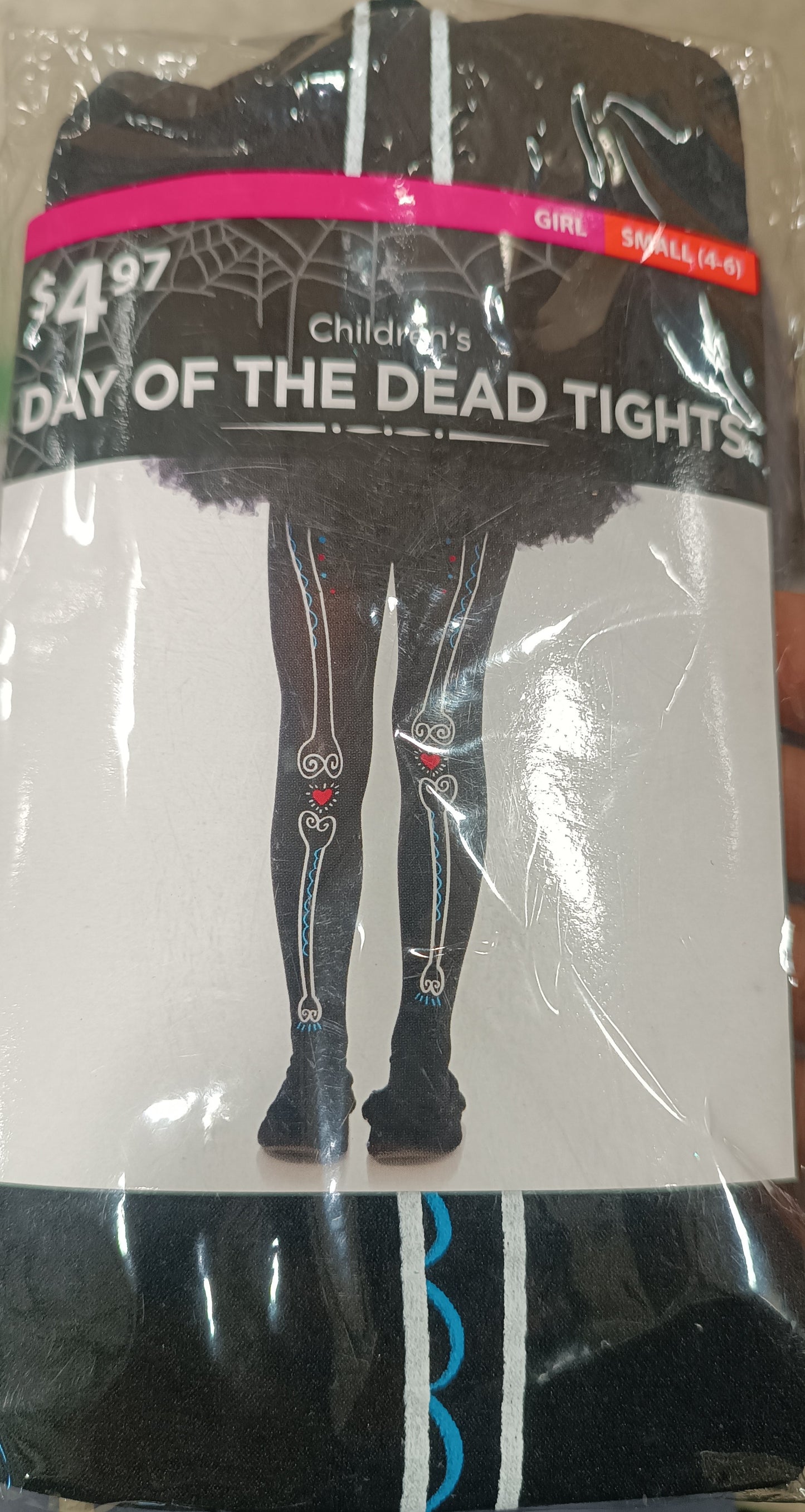 Children's Day of the Dead Tights Girl Small 4-6