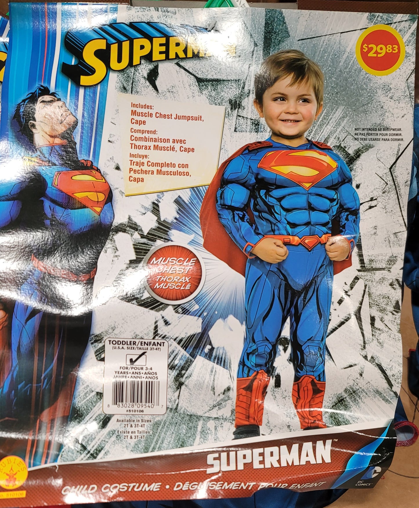 Superman Child Costume toddler 3t-4t