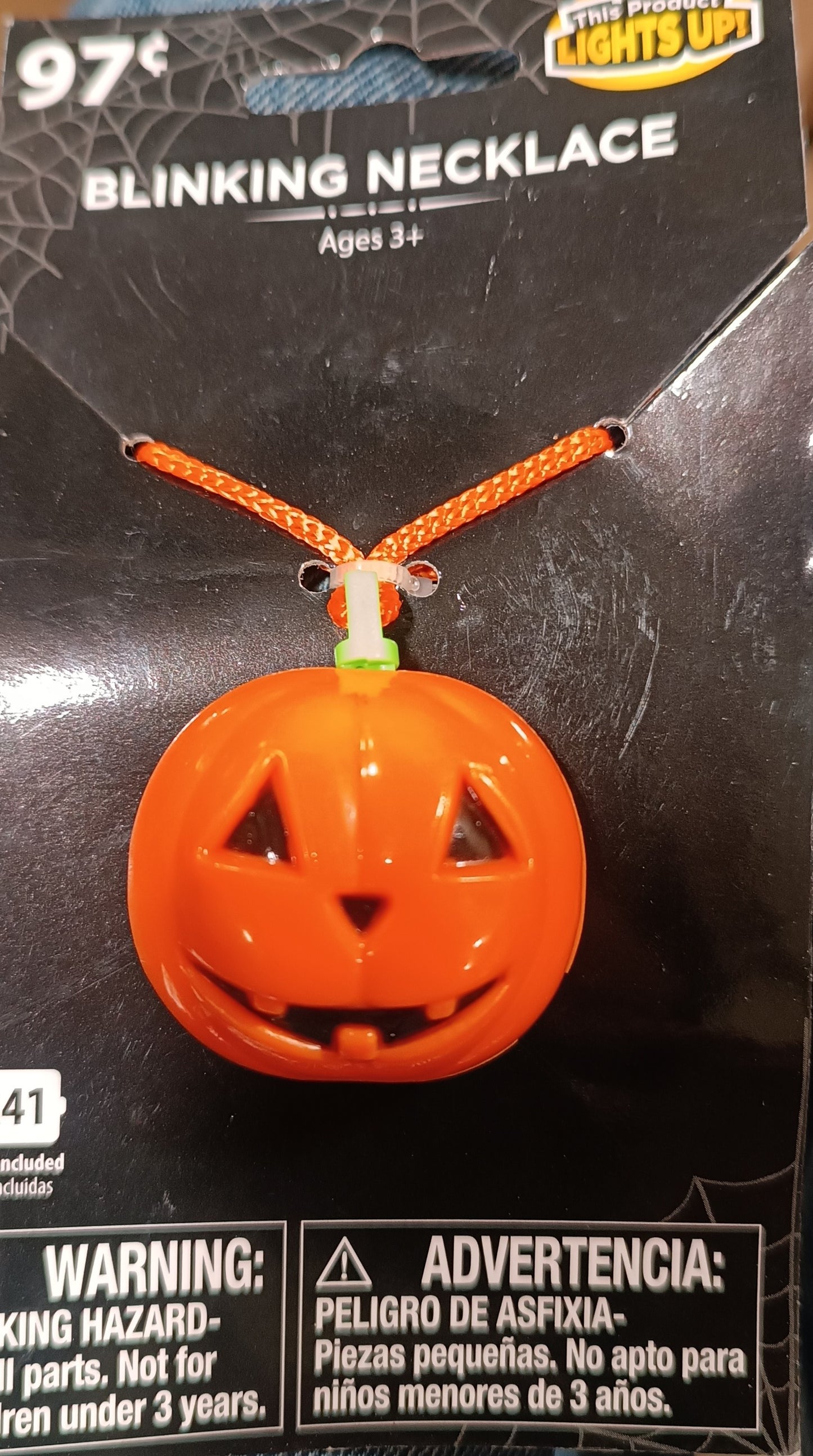 Blinking Necklace Pumpkin