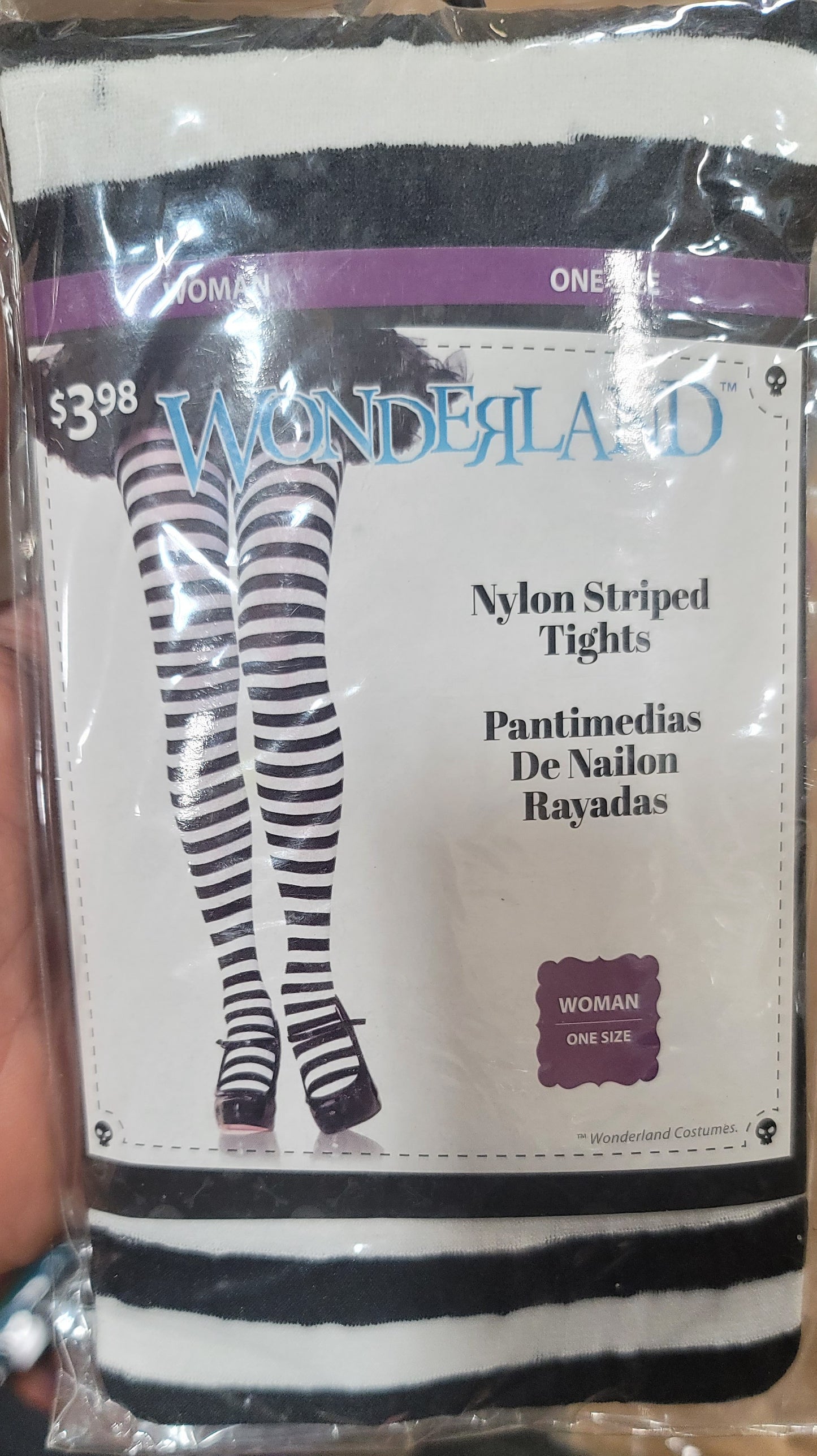 Nylon striped tights