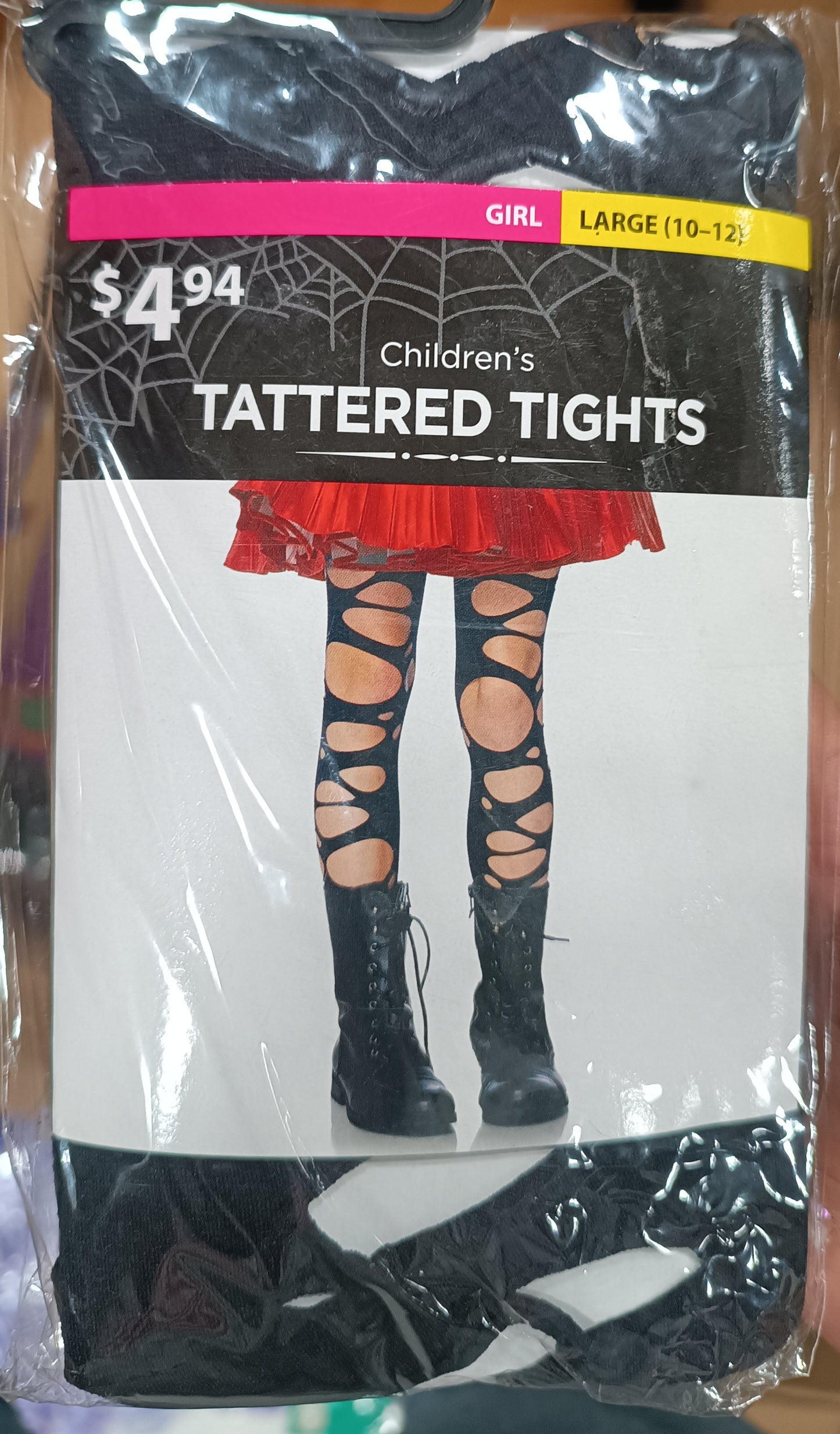 Children's Tattered Tights Girl L 10-12