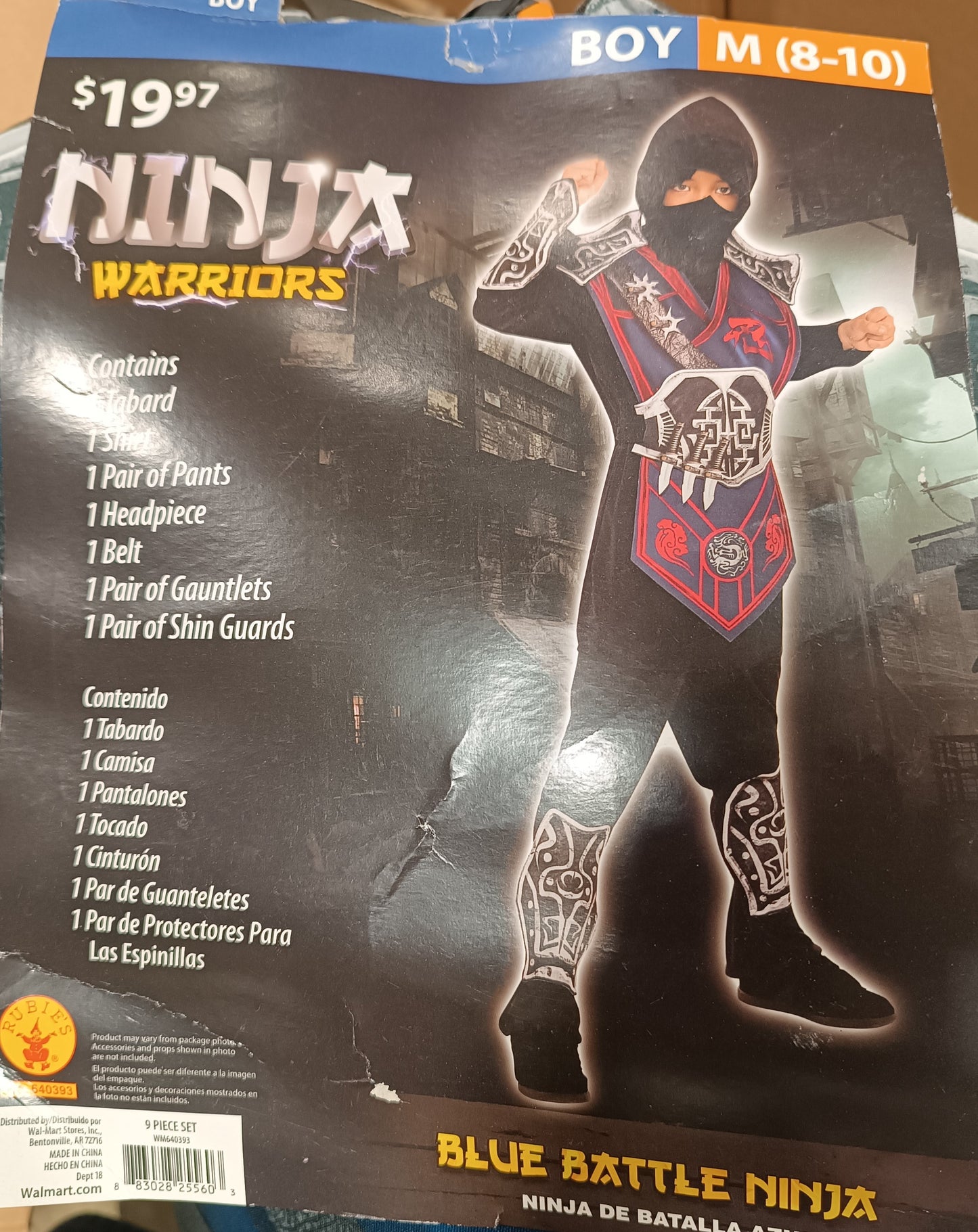 Ninja Warriors Blue Battle Ninja Boy M 8-10