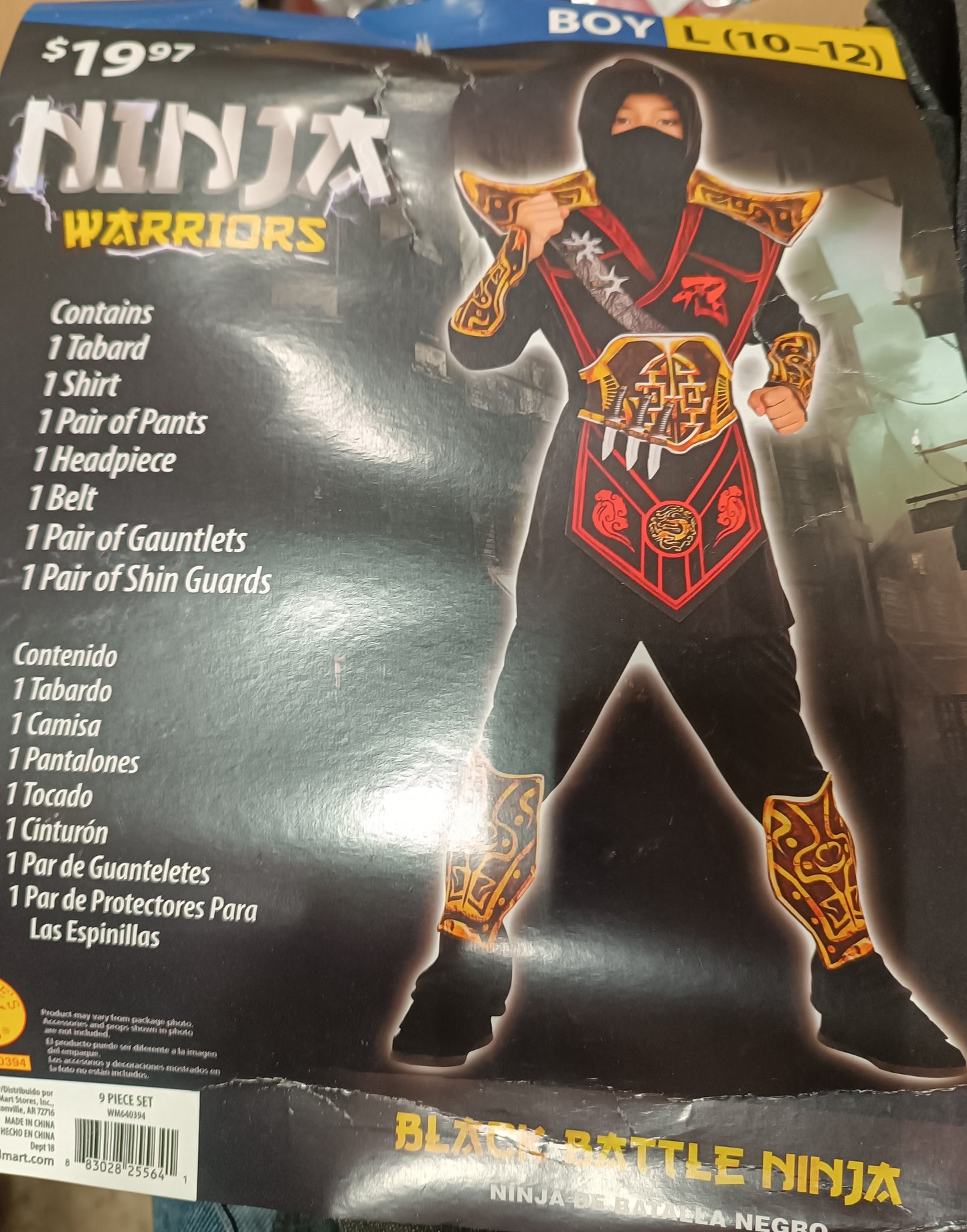 Ninja Warriors Boy L 10-12 Black Battle Ninja