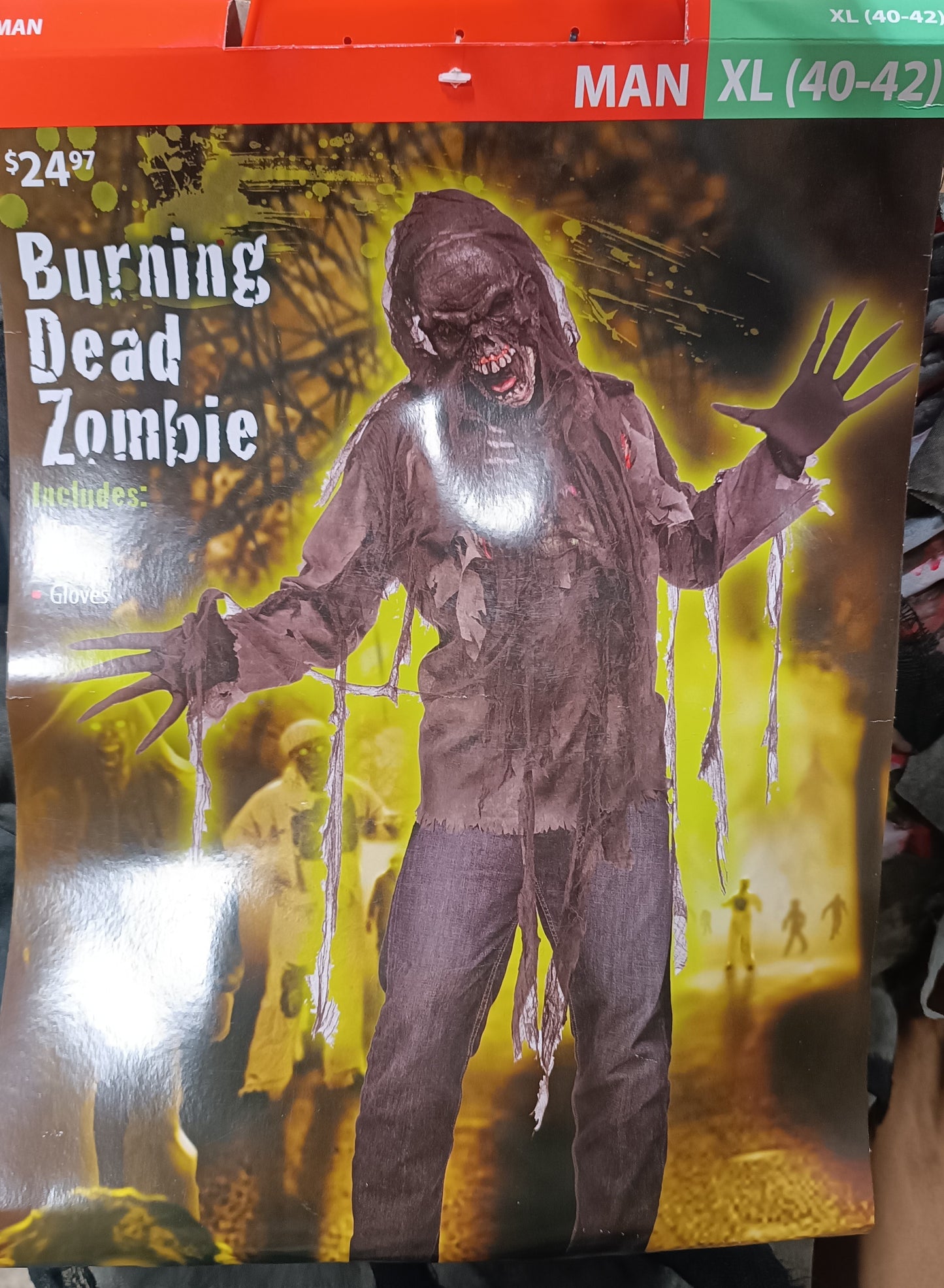 Burning Dead Zombie Man XL 40-42