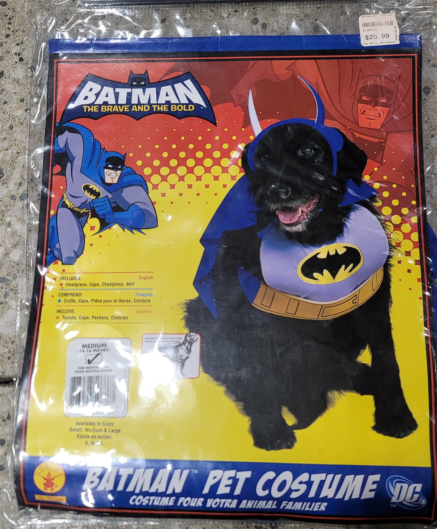 BATMAN PET COSTUME MEDIUM 59686