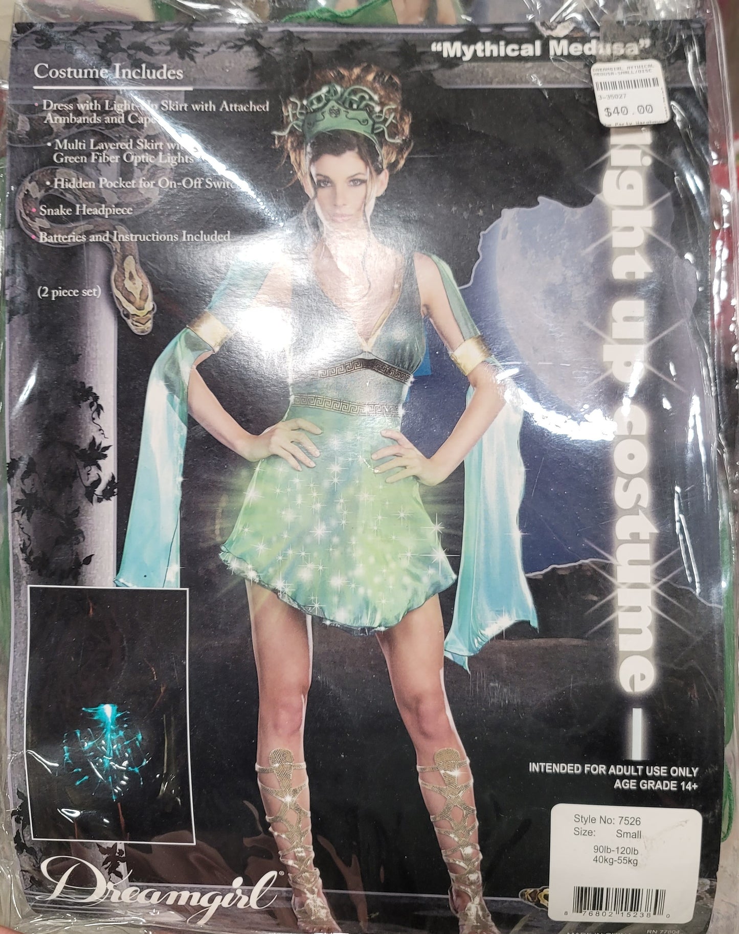 Dreamgirl Mythical Medusa light up costume Small