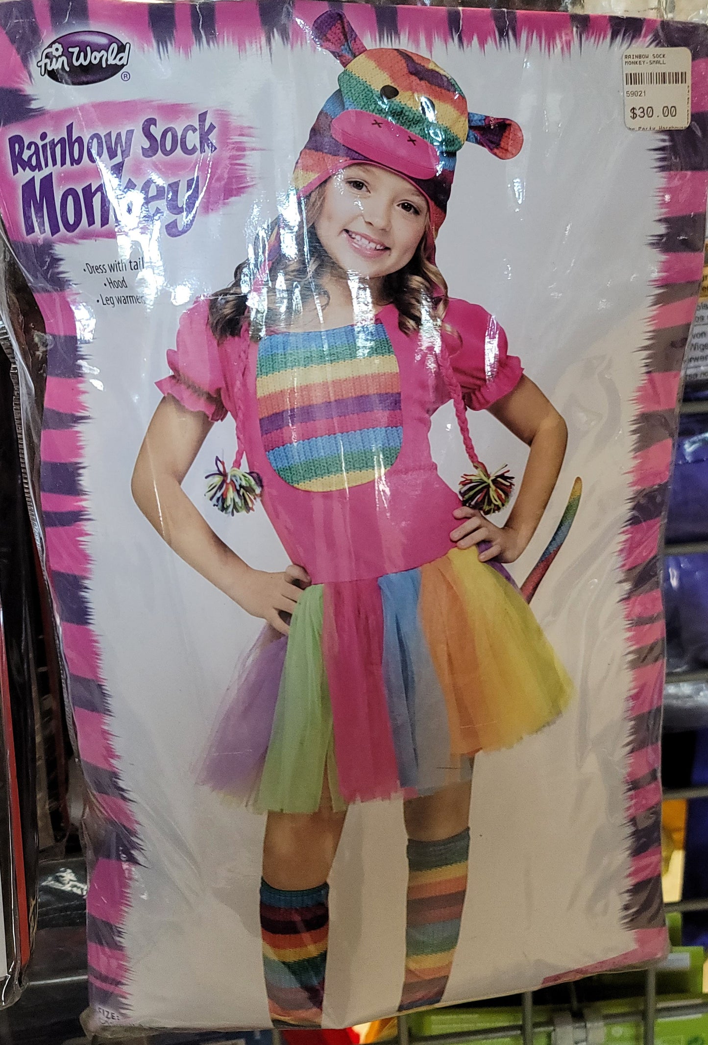 Rainbow Sock Monkey small