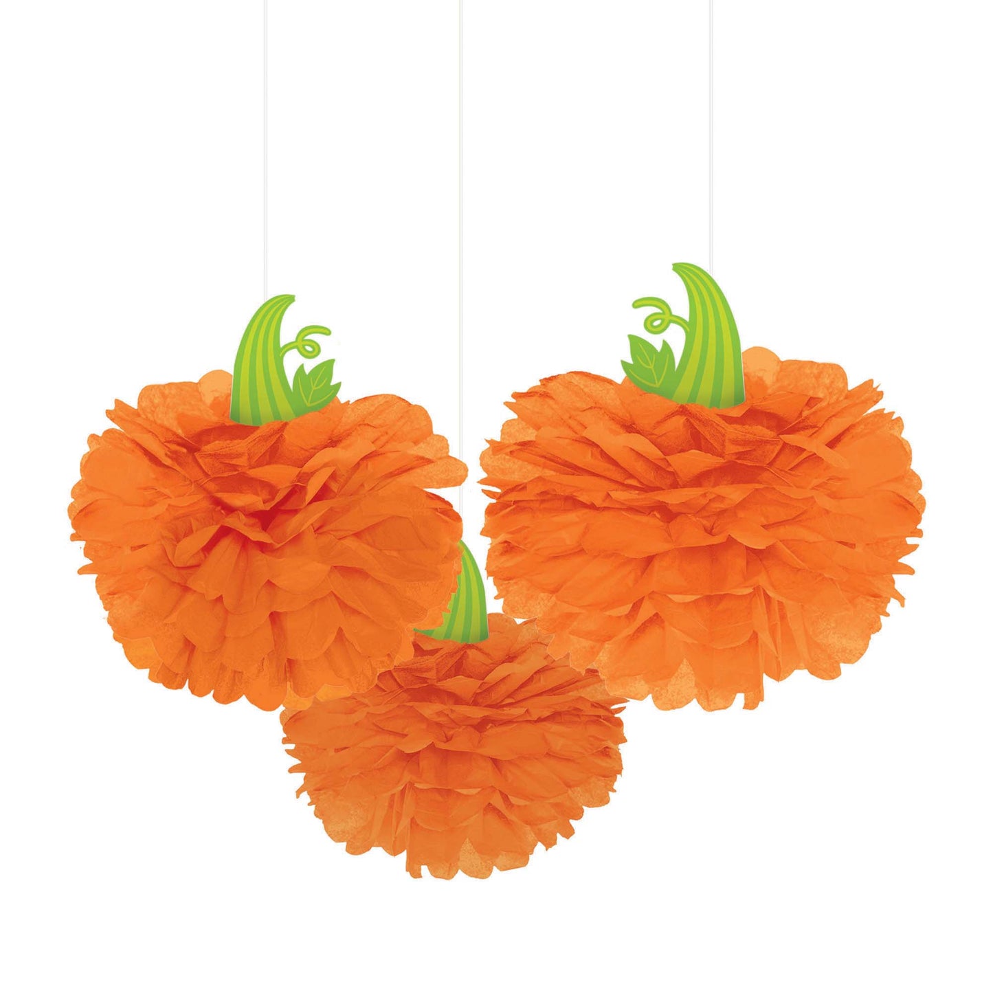 3 Fluffy Pumpkin Decorations