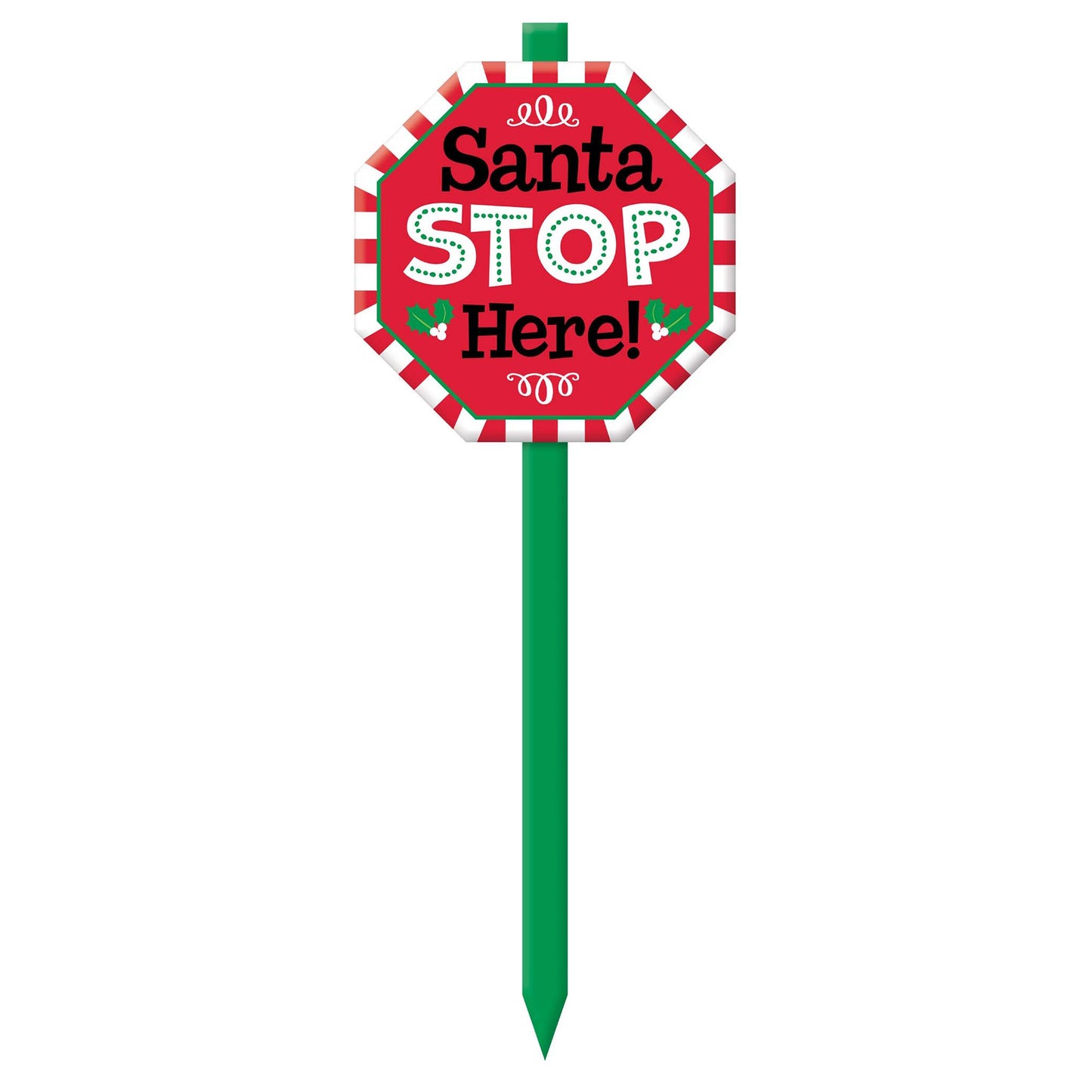 Santa Stop Here Yard Stake