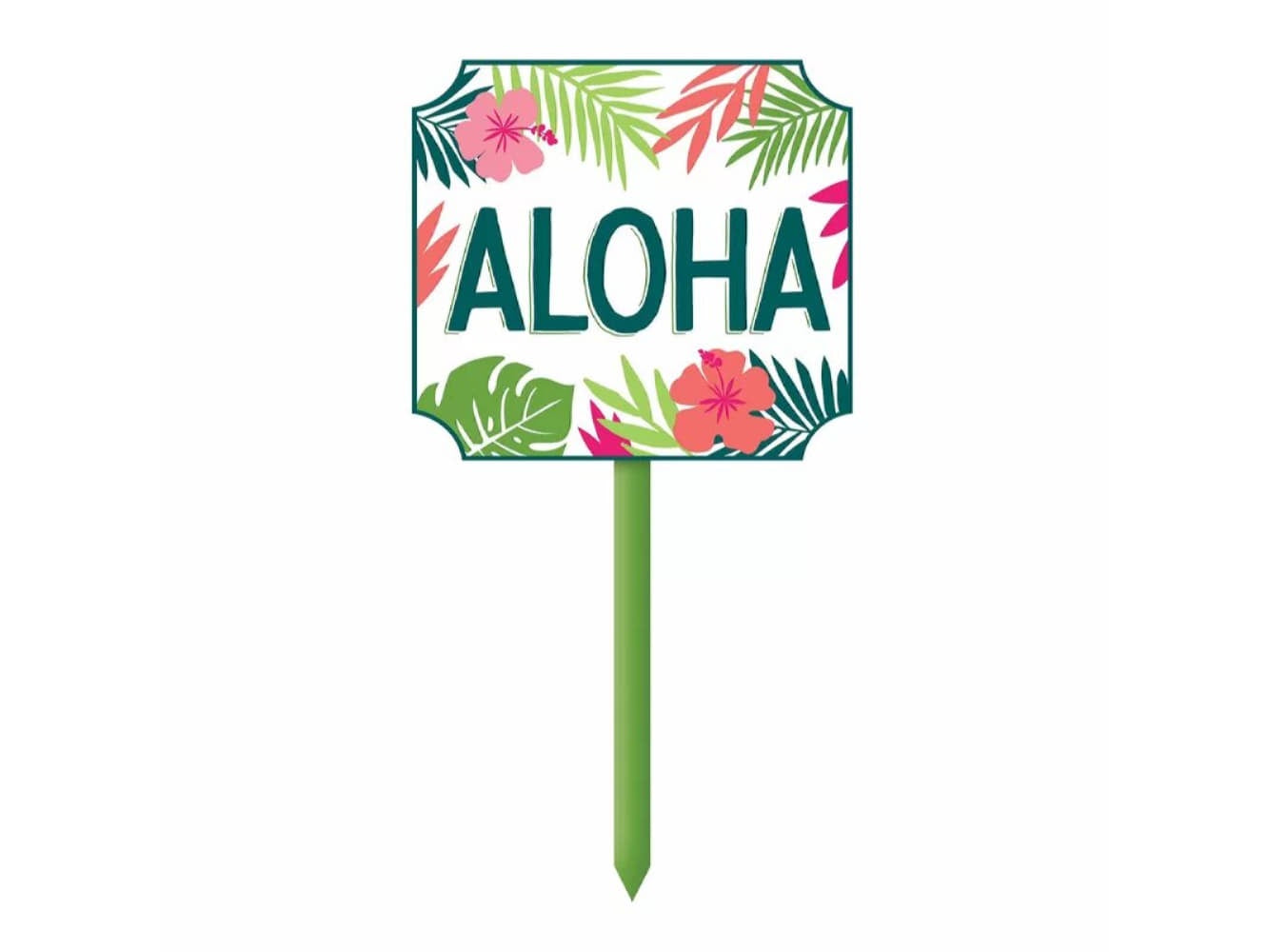 Aloha Yard Stake, 2' 5 3/4' H X 1' 3 19/32' W X 2' D