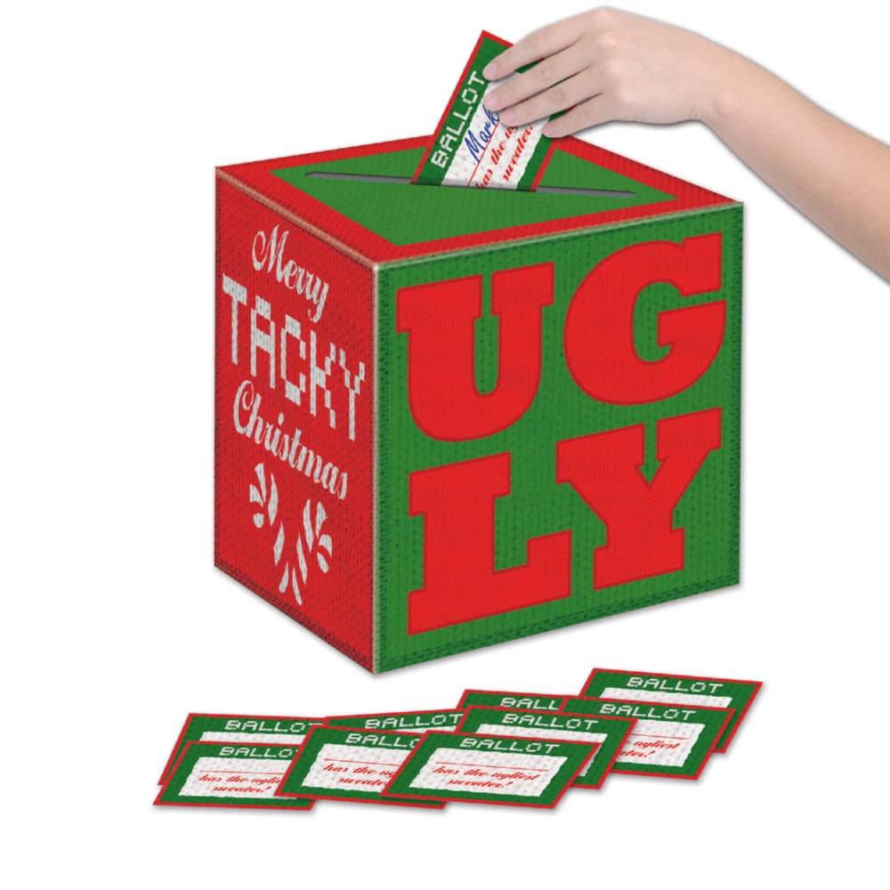 Ugly Sweater Ballot Box W/Ballots
