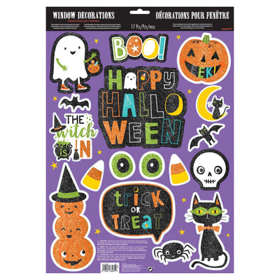 Hallo - Ween Friends Glitter Window Decorations
