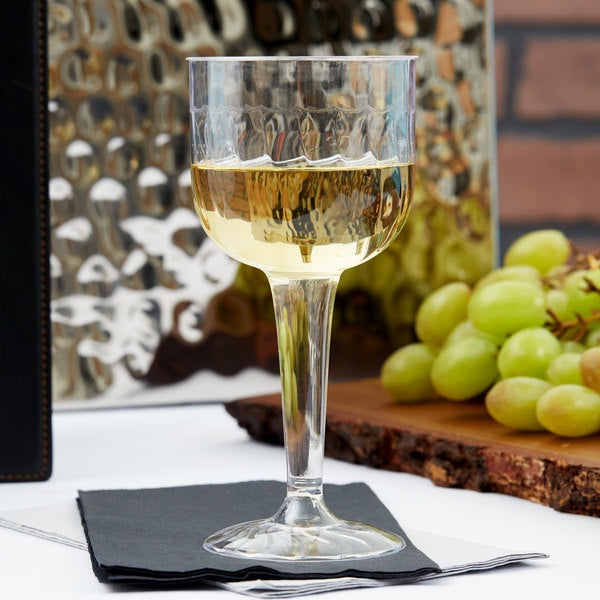 8oz Plastic Wine Glass Clear-8CT