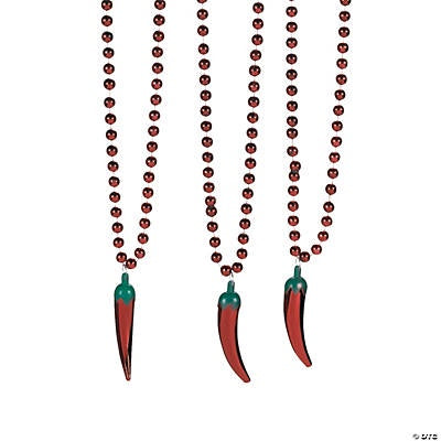 Metallic Chili Pepper Bead Necklace