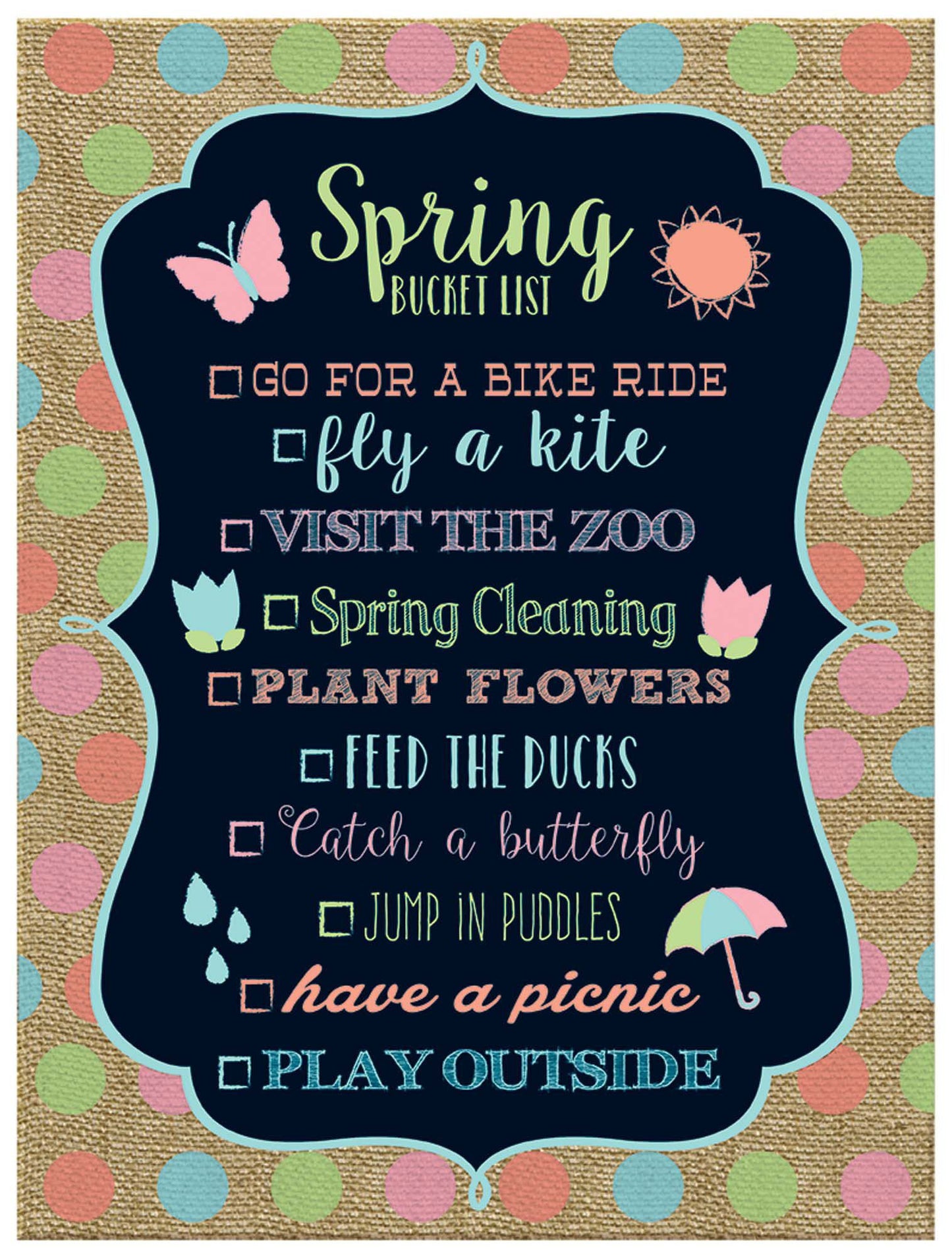 Spring Bucket List Easel