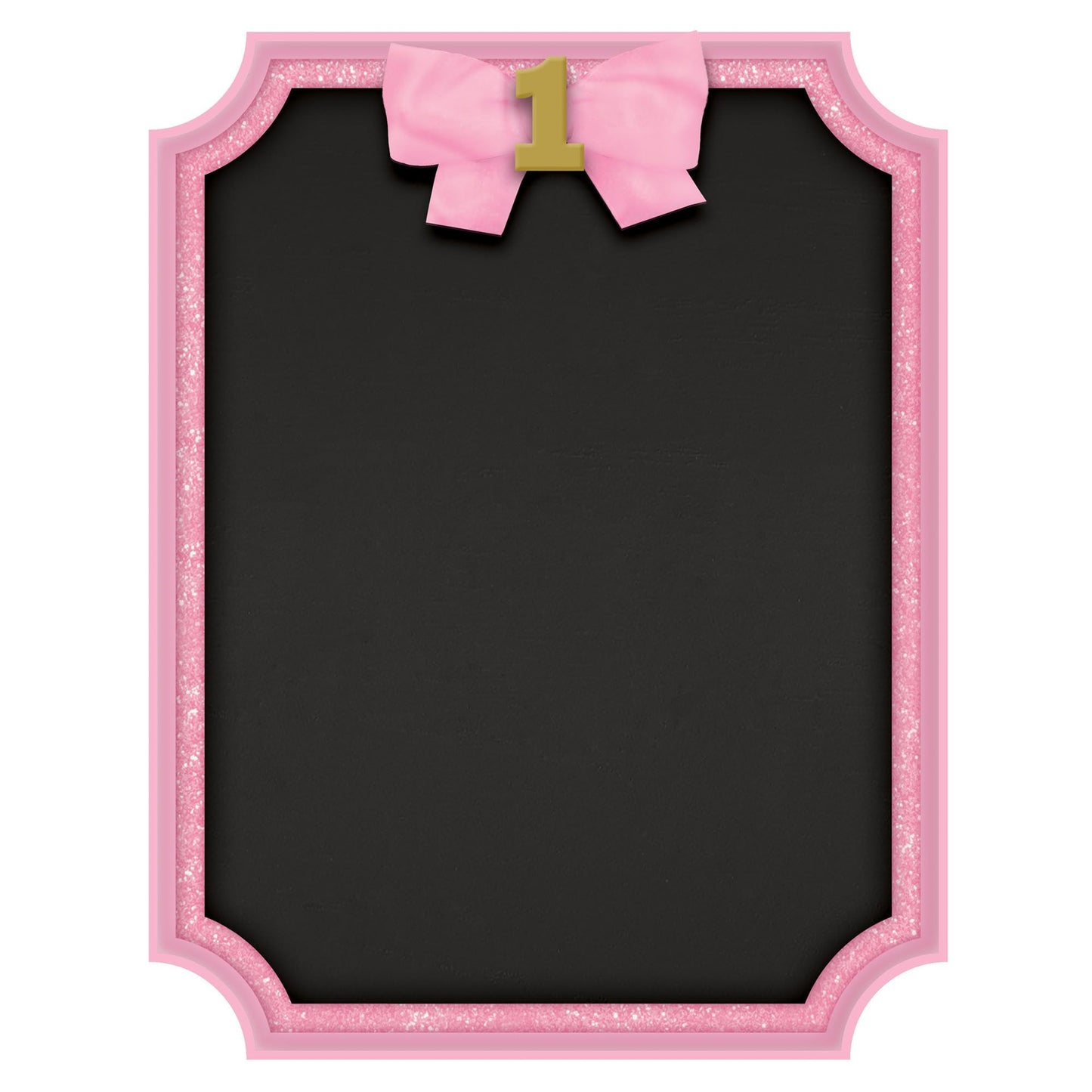 1st Birthday Pink Easel Glitter MDF Sign