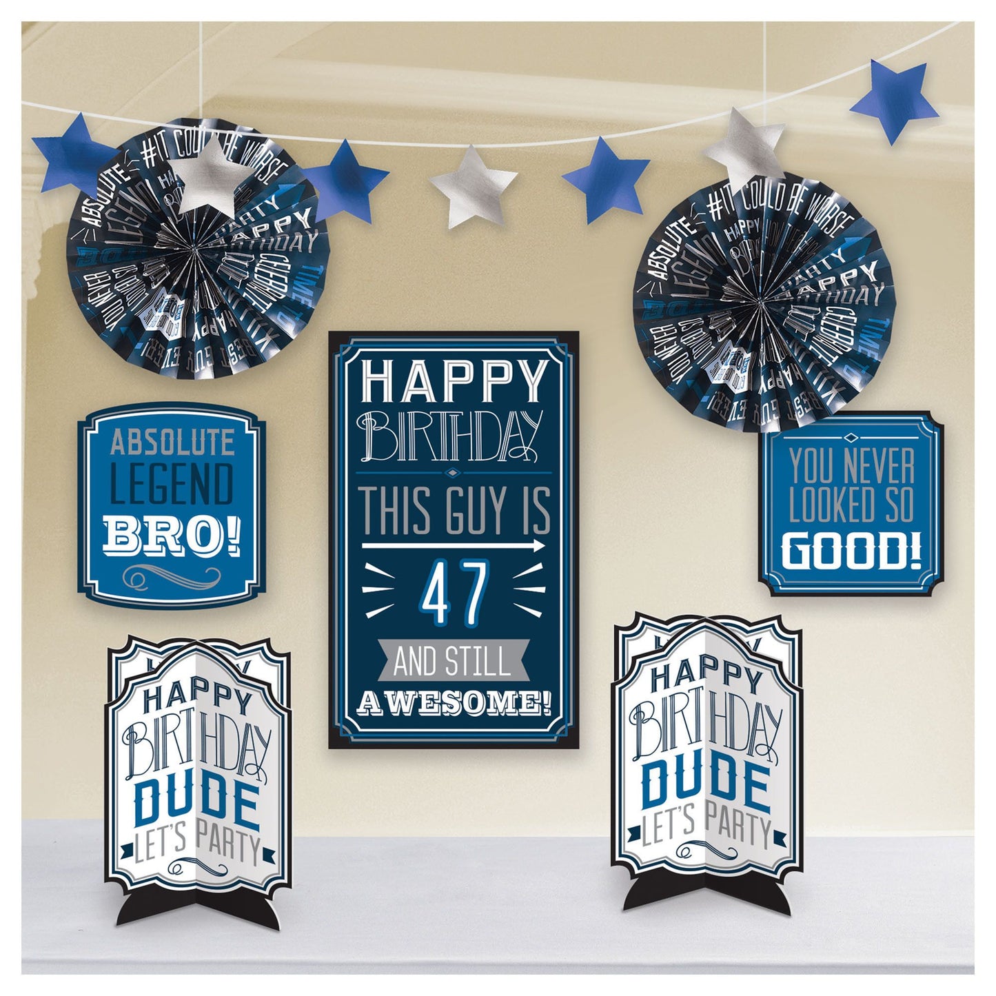 Happy Birthday Man Room Decorating Kit