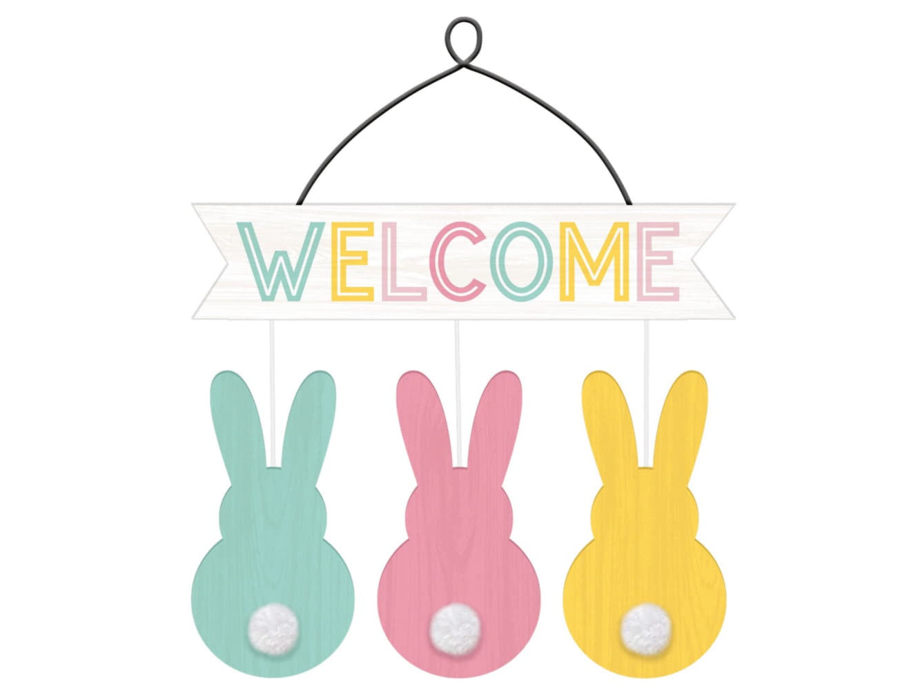 Welcome Bunnies Hanging Sign