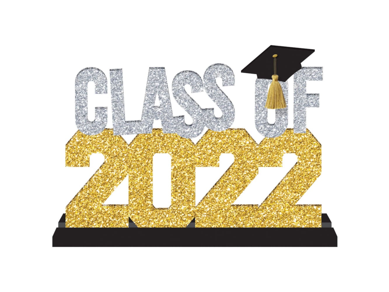 Class Of 2022 Glitter Standing Sign
