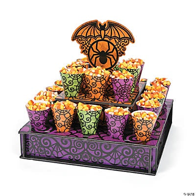 Foam Spooky Halloween Tiered Stand With Cones