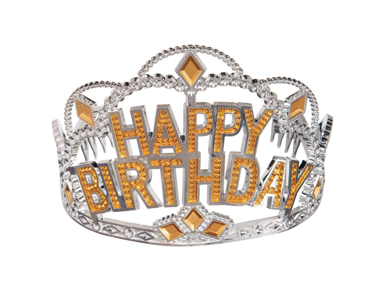 Gold Birthday Tiara, 4 1/2" X 3 1/2"