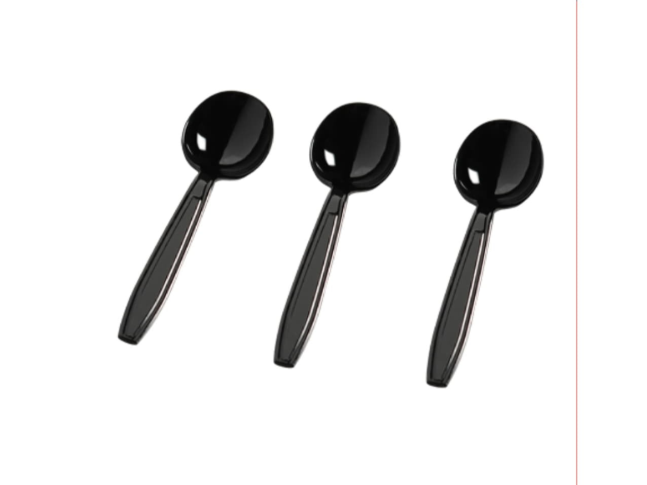 Extra Heavy Duty Black Soup Spoon-100Pc