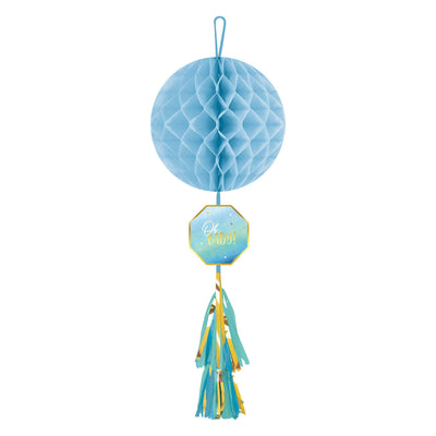 Oh Baby Hanging Honeycomb W/Tassel - Blue