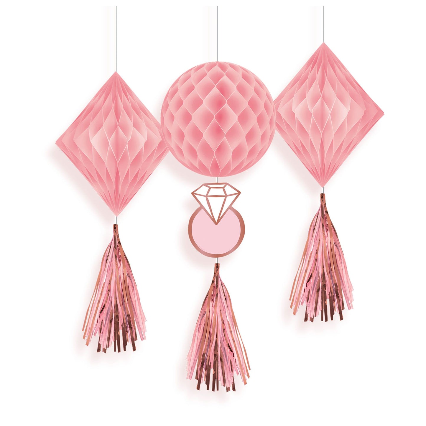 Blush Wedding Honeycombs - 3Pk
