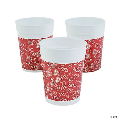 4" Plastic Bandanna Tumbler Glasses, 10Oz