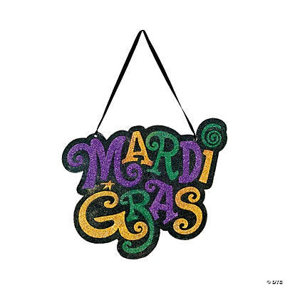 Mardi Gras Glitter Hanging Decoration