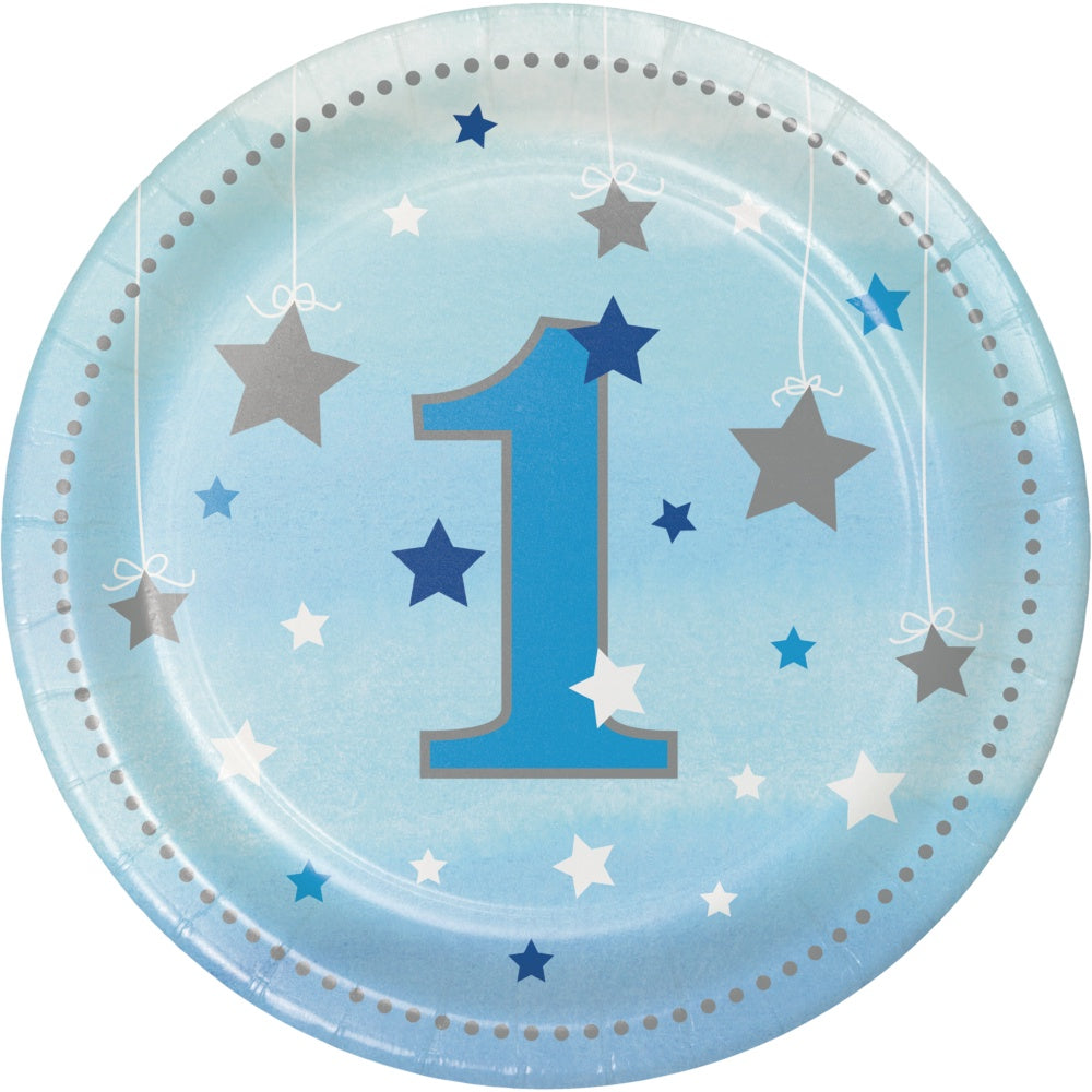 One Little Star 7" Plates - Blue
