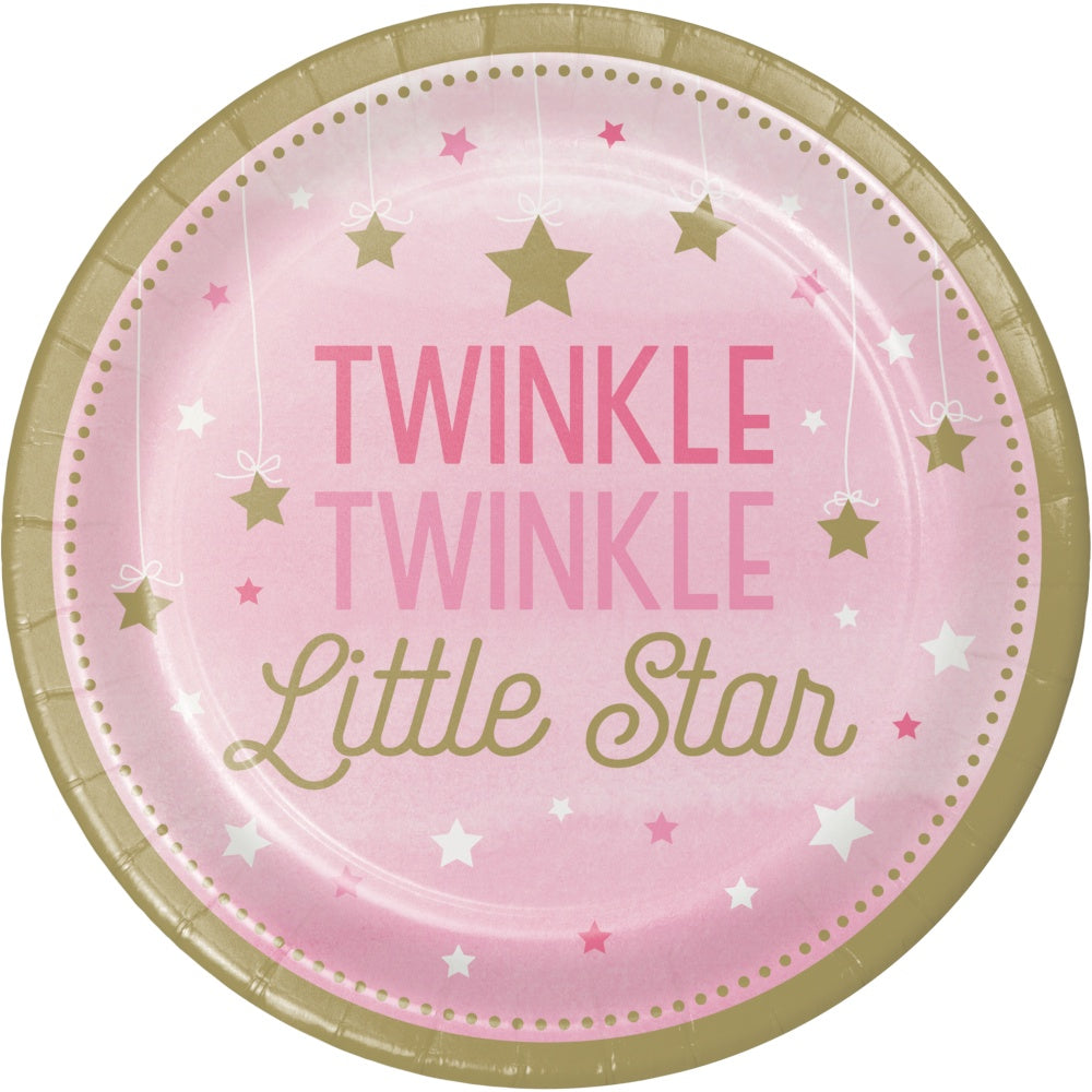 Twinkle Twinkle Dessert Plates - Pink